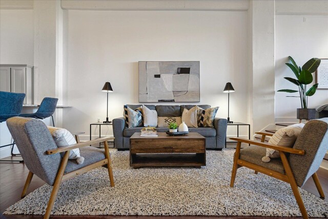 living room featuring hardwood / wood-style flooring