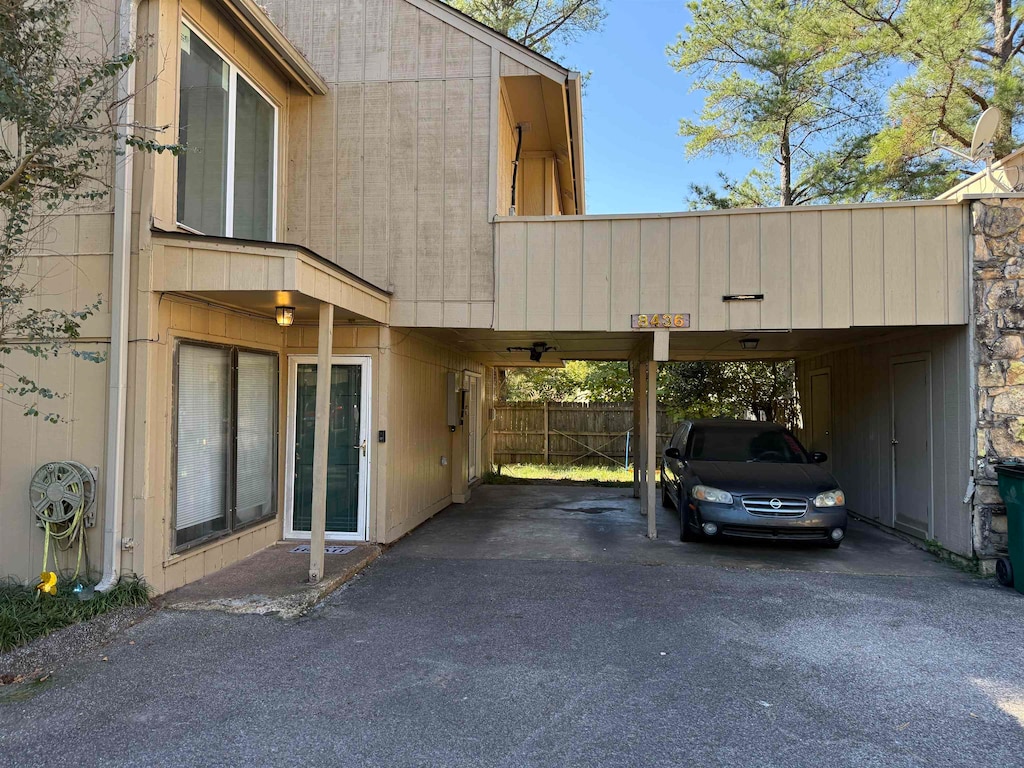 view of car parking with a carport