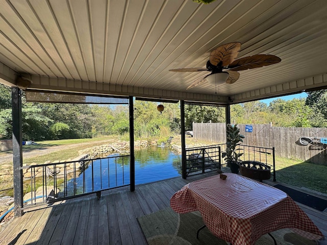 dock area with a wooden deck