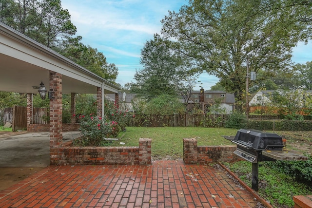 view of patio / terrace featuring a grill