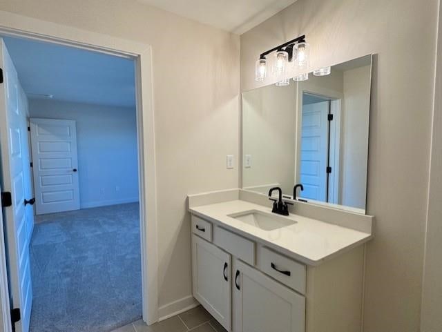 bathroom featuring vanity and tile patterned floors