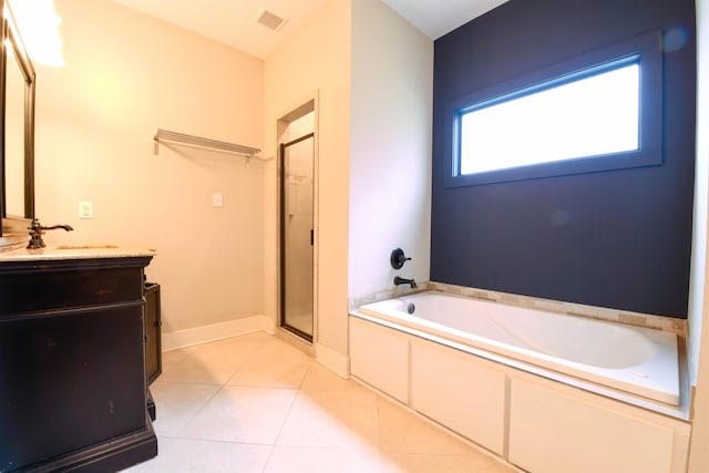 4543 Charleswood Ave, Memphis, TN 38117 - bathroom with vanity, independent shower and bath, and tile patterned flooring