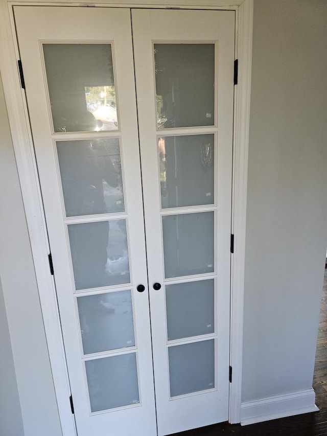 exterior details featuring french doors