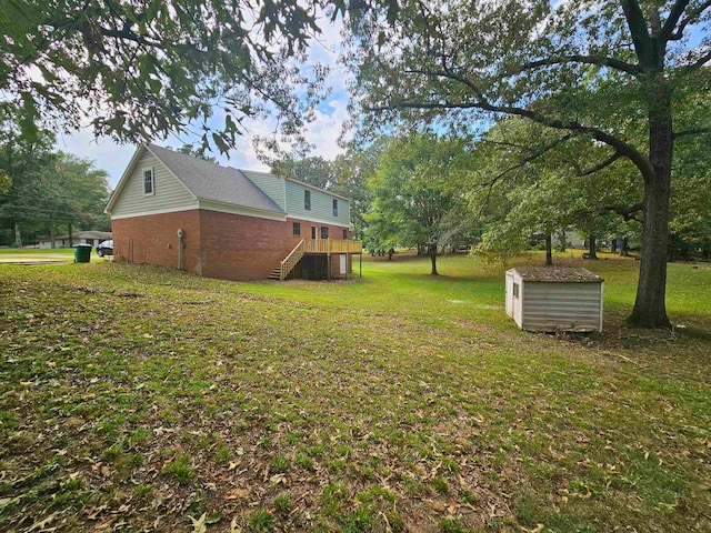 view of yard featuring a deck