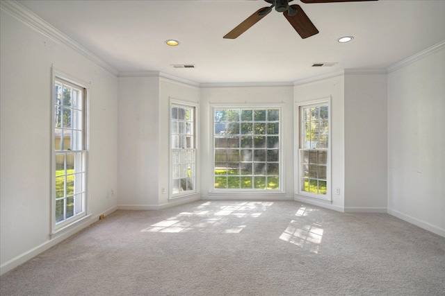 empty room with light carpet and a healthy amount of sunlight