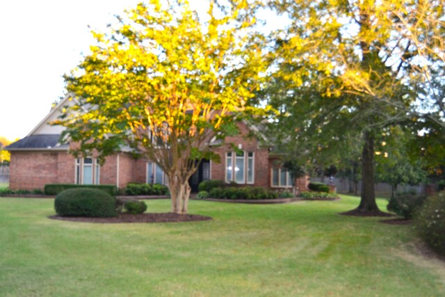 view of front of home featuring a front yard