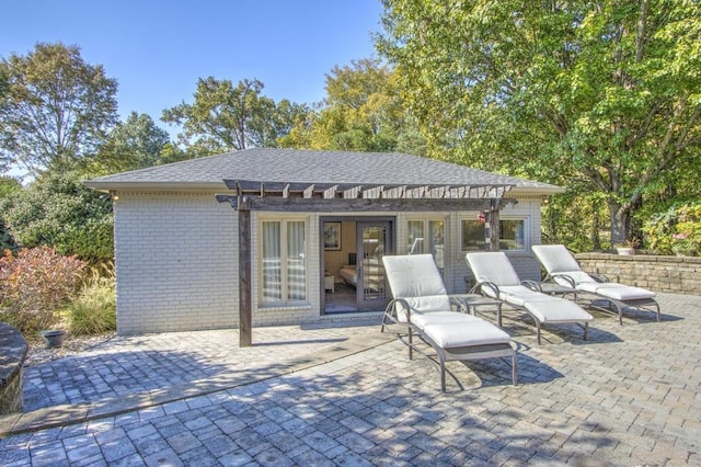 view of patio featuring french doors