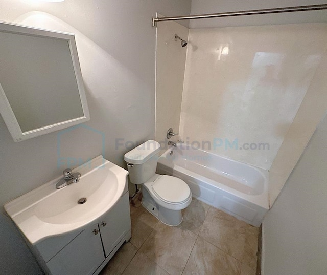 full bathroom with vanity, toilet, and tub / shower combination