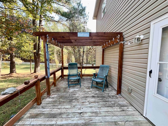 deck with a pergola