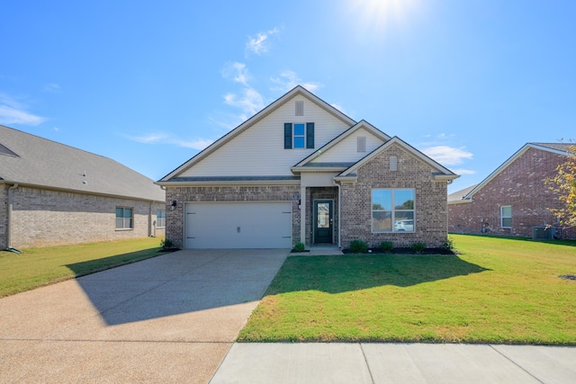 view of front of property with a front lawn