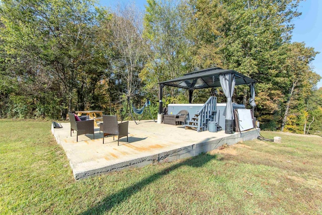 view of patio with a gazebo