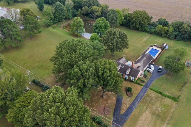 drone / aerial view with a rural view