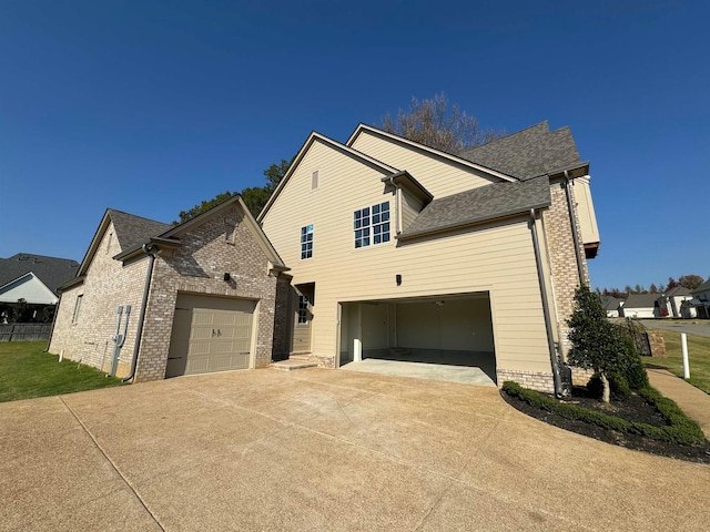 view of property exterior featuring a garage