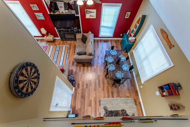 living room featuring hardwood / wood-style flooring