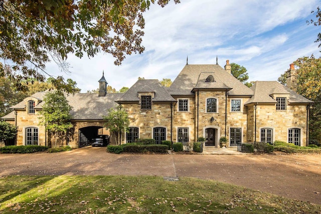 view of french country home