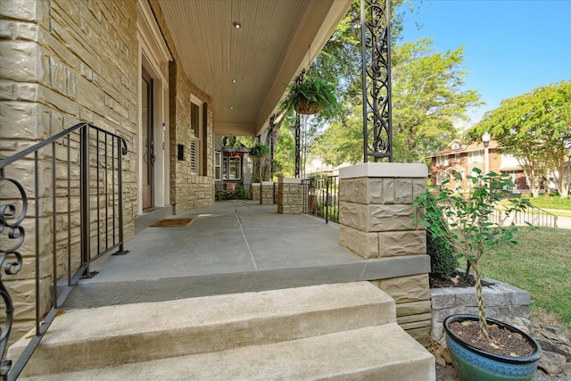 view of patio with a porch