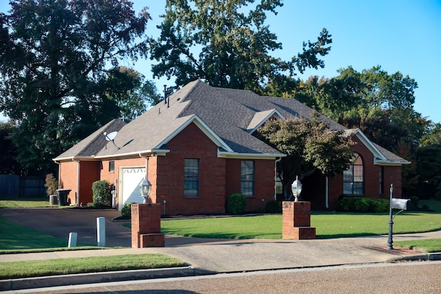 view of front of property featuring a front yard