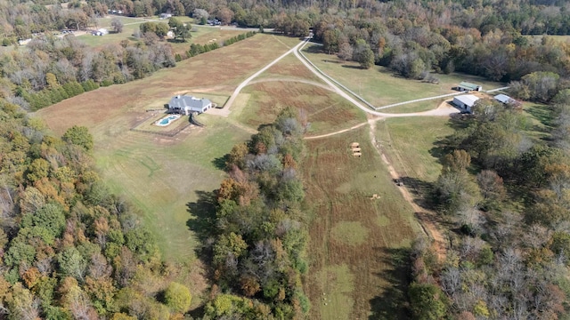 drone / aerial view featuring a rural view