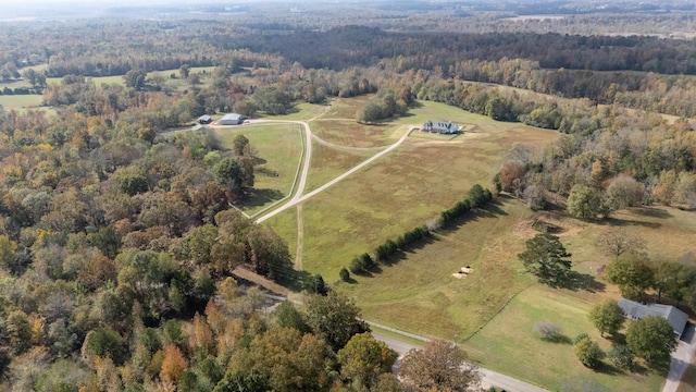 aerial view with a rural view