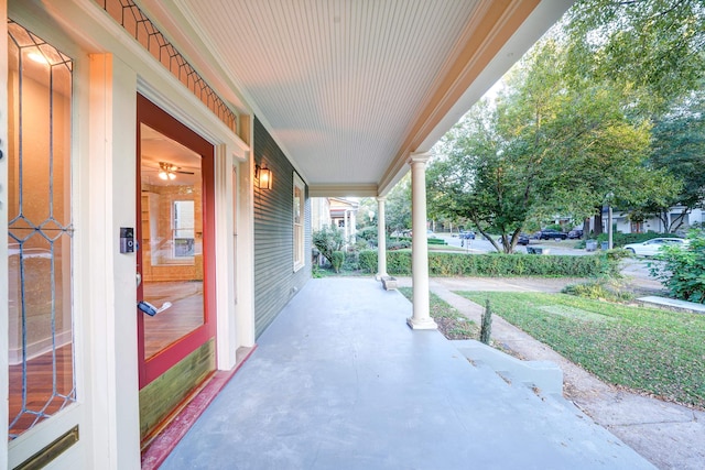 view of patio with covered porch