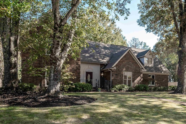 view of front facade with a front lawn