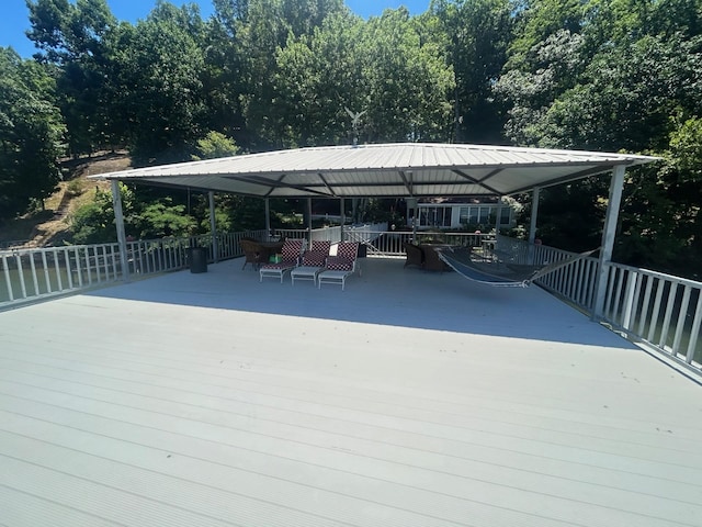 deck with a gazebo