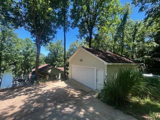 view of garage