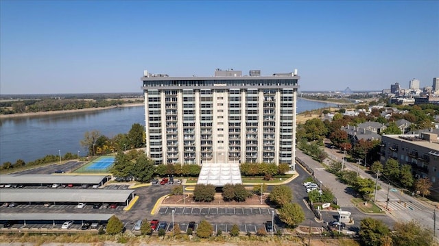 view of property with a water view