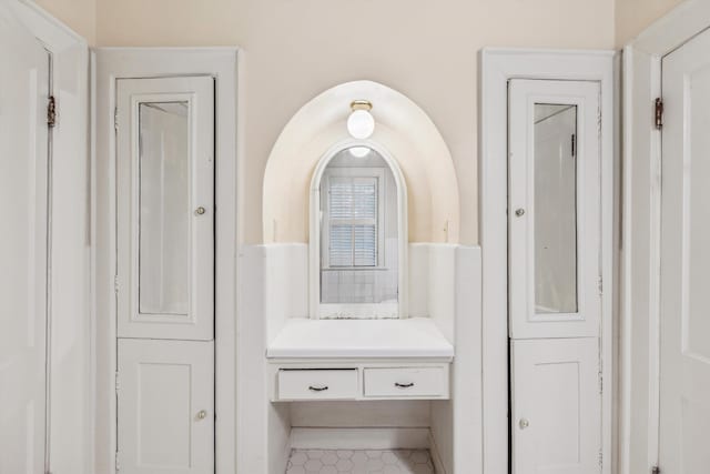 details with tile patterned floors