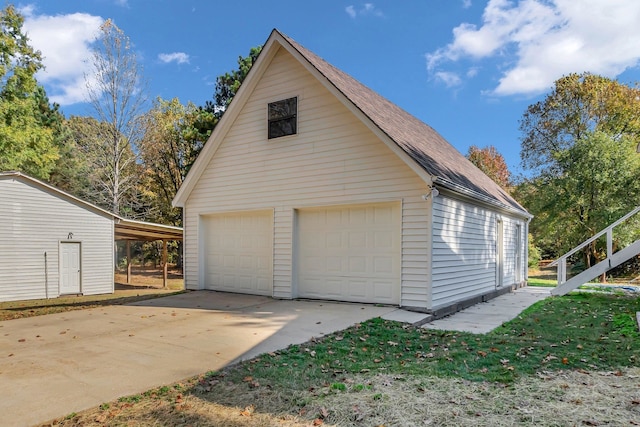 view of garage