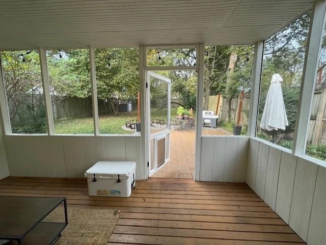 view of unfurnished sunroom