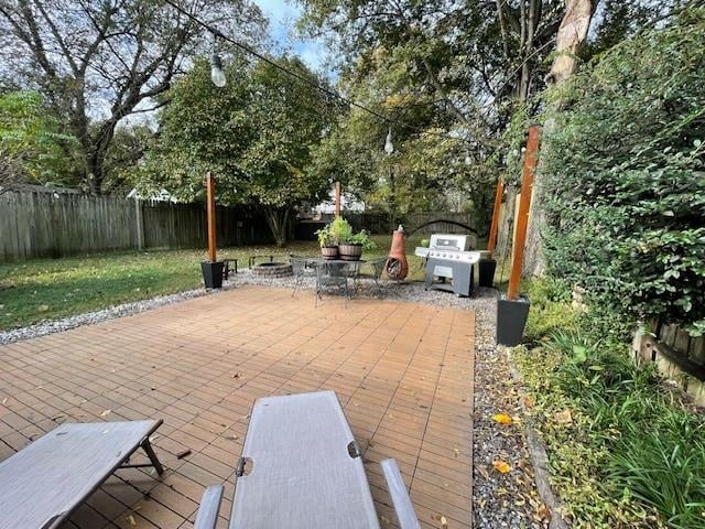 view of patio featuring a wooden deck