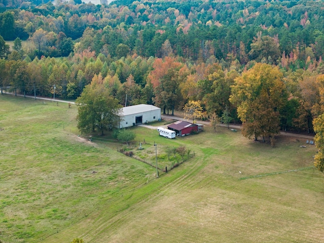 aerial view featuring a rural view