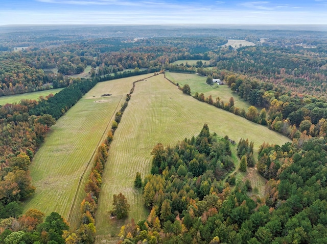 aerial view featuring a rural view