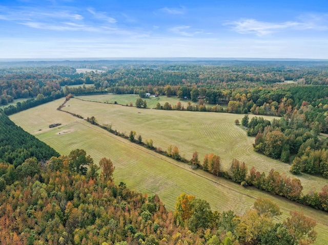 bird's eye view featuring a rural view