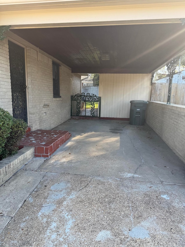 view of parking featuring a carport