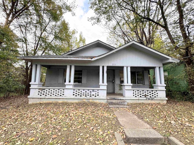 bungalow-style home featuring covered porch