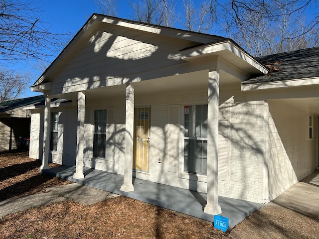 exterior space featuring a porch