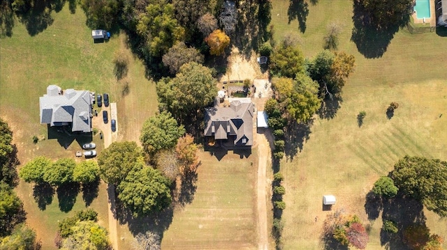 aerial view with a rural view