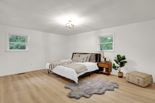 bedroom featuring wood-type flooring