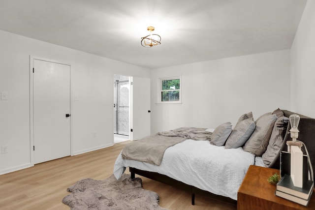 bedroom featuring light hardwood / wood-style floors