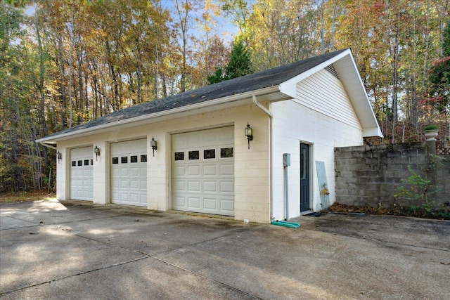 view of garage