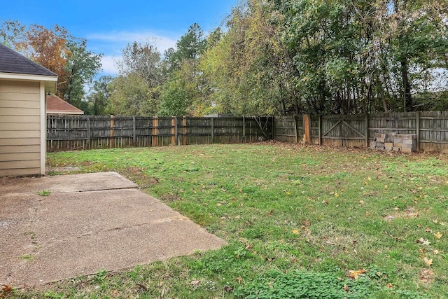 view of yard featuring a patio area