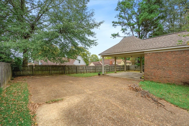 view of yard with a patio