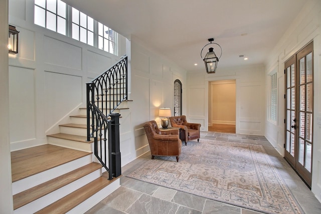 foyer entrance with french doors