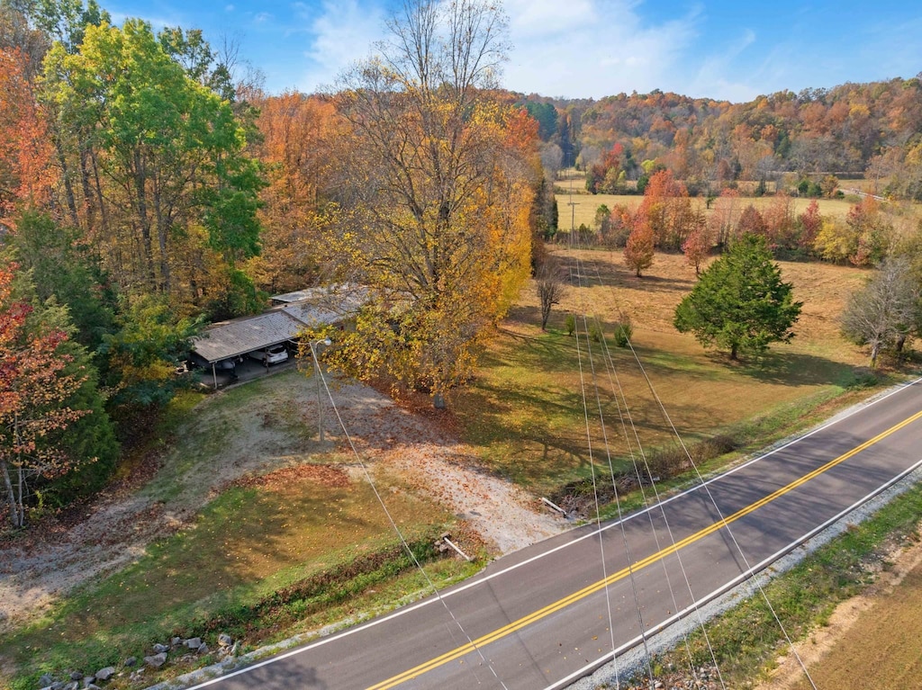 aerial view with a rural view