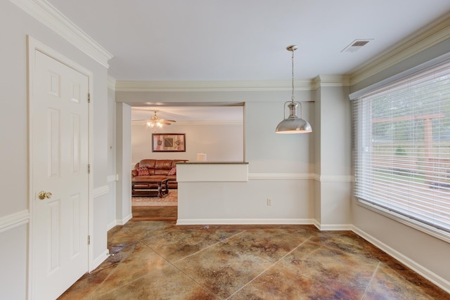 spare room featuring ornamental molding