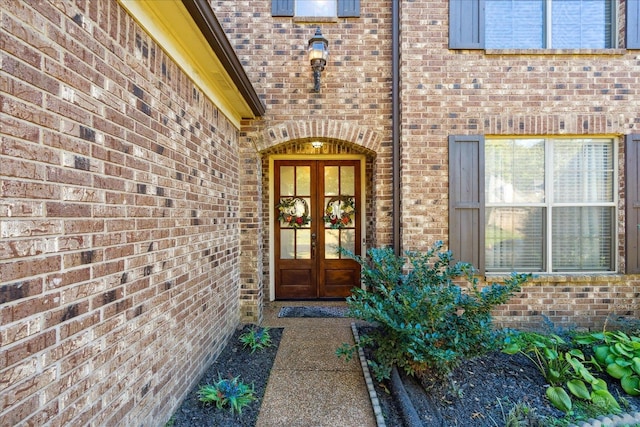 doorway to property with french doors