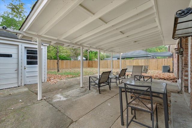 view of patio / terrace with central AC unit