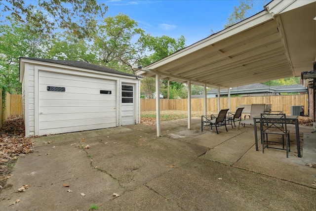 view of garage